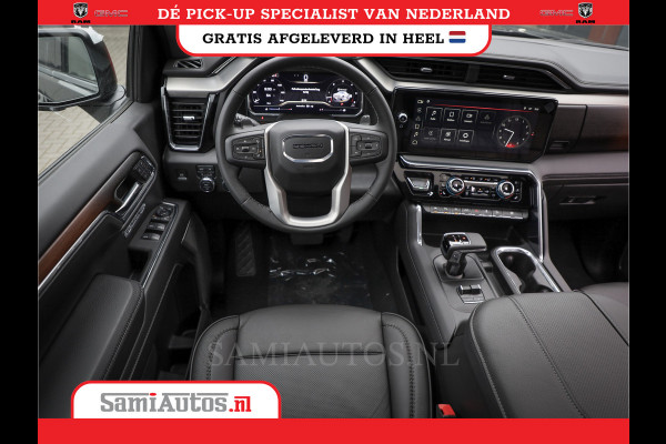 GMC Sierra Denali 6.2 V8 426PK | VIRTUAL COCKPIT | HEAD-UP | LANE ASSIST | 360 CAMERA | BLACK LEDER | DUBBELE CABINE | 5 PERSOONS |  GARANTIE | DC | Pick up VOORRAAD NR 419189