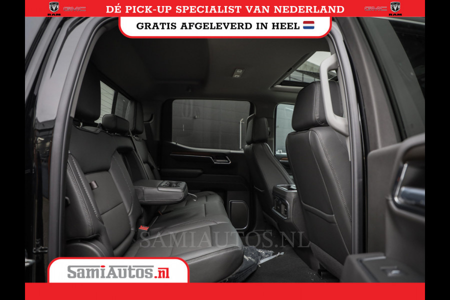 GMC Sierra Denali 6.2 V8 426PK | VIRTUAL COCKPIT | HEAD-UP | LANE ASSIST | 360 CAMERA | BLACK LEDER | DUBBELE CABINE | 5 PERSOONS |  GARANTIE | DC | Pick up VOORRAAD NR 419189
