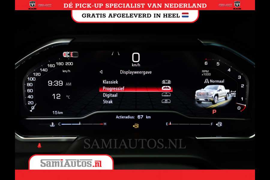 GMC Sierra Denali 6.2 V8 426PK | VIRTUAL COCKPIT | HEAD-UP | LANE ASSIST | 360 CAMERA | BLACK LEDER | DUBBELE CABINE | 5 PERSOONS |  GARANTIE | DC | Pick up VOORRAAD NR 419189
