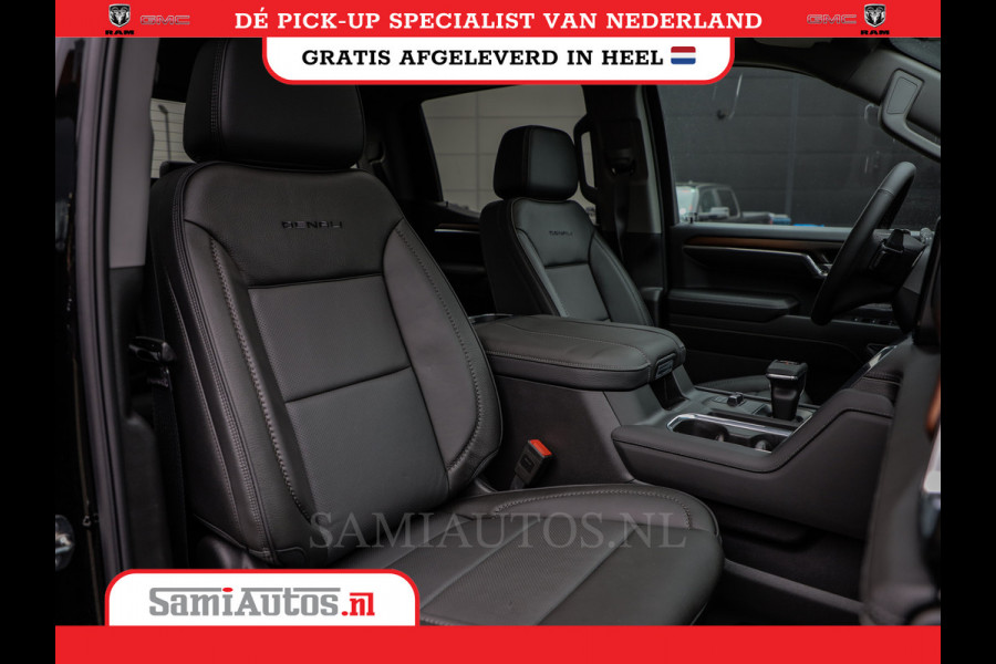 GMC Sierra Denali 6.2 V8 426PK | VIRTUAL COCKPIT | HEAD-UP | LANE ASSIST | 360 CAMERA | BLACK LEDER | DUBBELE CABINE | 5 PERSOONS |  GARANTIE | DC | Pick up VOORRAAD NR 419189