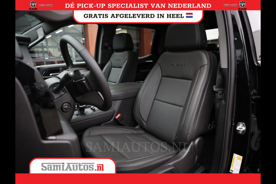 GMC Sierra Denali 6.2 V8 426PK | VIRTUAL COCKPIT | HEAD-UP | LANE ASSIST | 360 CAMERA | BLACK LEDER | DUBBELE CABINE | 5 PERSOONS |  GARANTIE | DC | Pick up VOORRAAD NR 419189