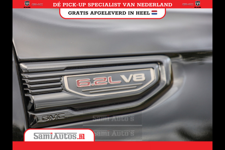 GMC Sierra Denali 6.2 V8 426PK | VIRTUAL COCKPIT | HEAD-UP | LANE ASSIST | 360 CAMERA | BLACK LEDER | DUBBELE CABINE | 5 PERSOONS |  GARANTIE | DC | Pick up VOORRAAD NR 419189