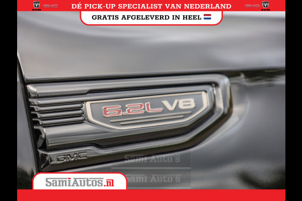 GMC Sierra Denali 6.2 V8 426PK | VIRTUAL COCKPIT | HEAD-UP | LANE ASSIST | 360 CAMERA | BLACK LEDER | DUBBELE CABINE | 5 PERSOONS |  GARANTIE | DC | Pick up VOORRAAD NR 419189