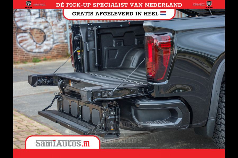 GMC Sierra Denali 6.2 V8 426PK | VIRTUAL COCKPIT | HEAD-UP | LANE ASSIST | 360 CAMERA | BLACK LEDER | DUBBELE CABINE | 5 PERSOONS |  GARANTIE | DC | Pick up VOORRAAD NR 419189