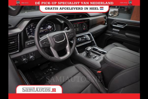 GMC Sierra Denali 6.2 V8 426PK | VIRTUAL COCKPIT | HEAD-UP | LANE ASSIST | 360 CAMERA | BLACK LEDER | DUBBELE CABINE | 5 PERSOONS |  GARANTIE | DC | Pick up VOORRAAD NR 419189