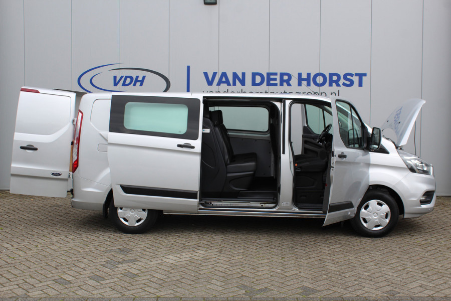 Ford Transit Custom 300 2.0-105pk TDCI L2H1 Trend Dubb. Cab. 6-zits parkeersensoren voor + achter - Bluetooth - Trekhaak - Cruise Control - Airco