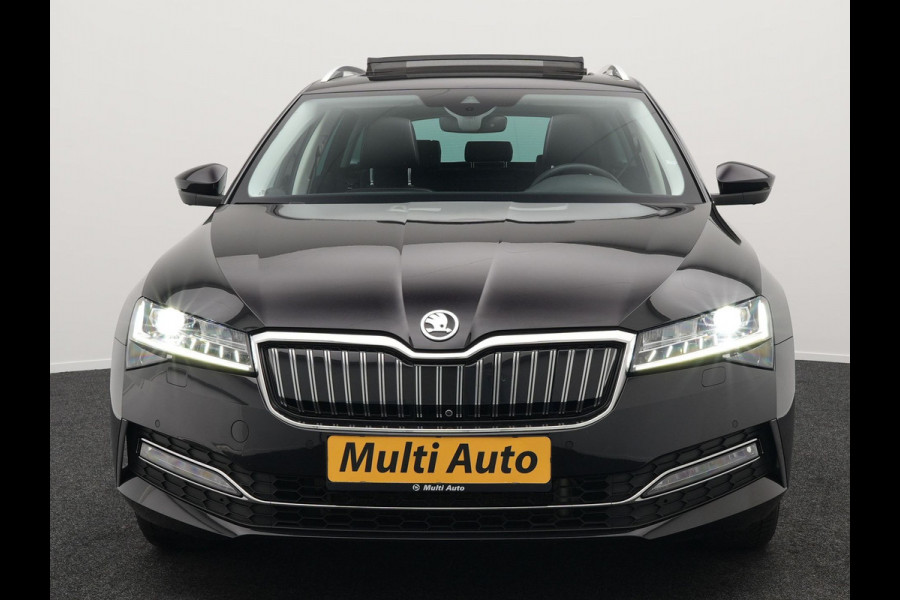 Škoda Superb Combi 1.4 TSI iV Business Edition Plug In Hybrid 218pk PHEV | Panodak | Lederen Sportstoelen Memory & Ventilatie | Adaptive Cruise | Crystal LED | 360 Camera | Navigatie | Apple Carplay | Virtual | DAB | Sfeerverlichting |