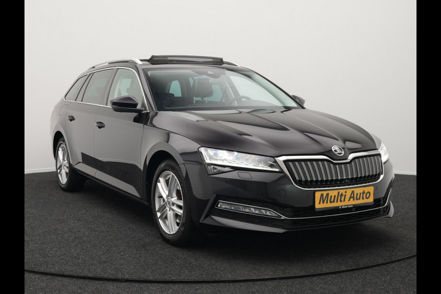 Škoda Superb Combi 1.4 TSI iV Business Edition Plug In Hybrid 218pk PHEV | Panodak | Lederen Sportstoelen Memory & Ventilatie | Adaptive Cruise | Crystal LED | 360 Camera | Navigatie | Apple Carplay | Virtual | DAB | Sfeerverlichting |