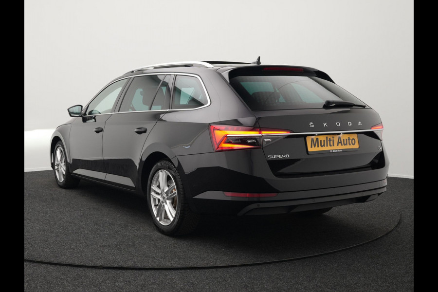 Škoda Superb Combi 1.4 TSI iV Business Edition Plug In Hybrid 218pk PHEV | Panodak | Lederen Sportstoelen Memory & Ventilatie | Adaptive Cruise | Crystal LED | 360 Camera | Navigatie | Apple Carplay | Virtual | DAB | Sfeerverlichting |