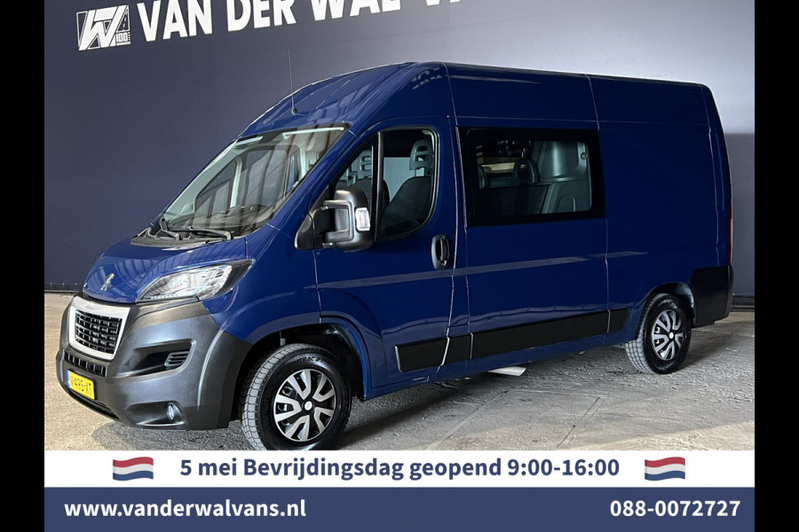 Peugeot Boxer 2.0 BlueHDI 131pk L2H2 Dubbele Cabine Euro6 Airco | 6-Zits | 2500kg Trekhaak | camera, navigatie, LED, cruiscontrol, parkeersensoren