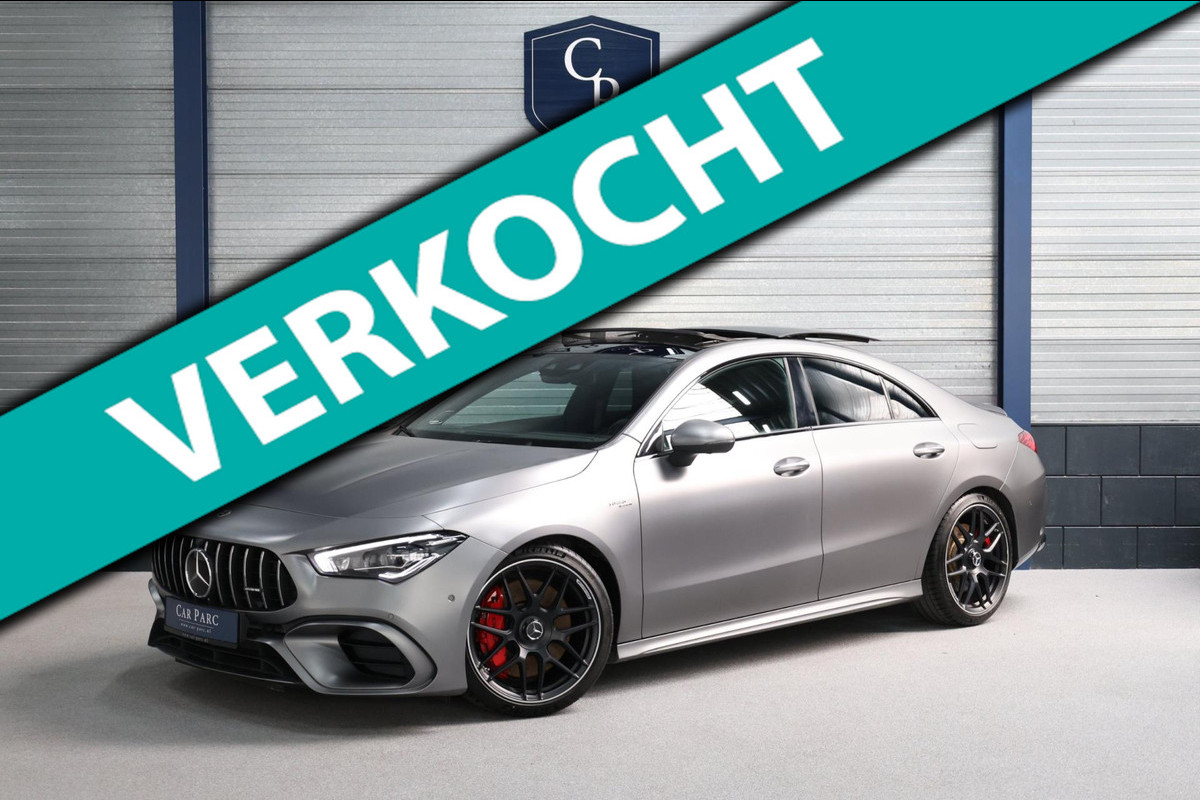 Mercedes-Benz CLA-Klasse AMG 45 S 4MATIC+ MATT/MULTIBEAM/VIRTUAL/SFEER/LEER+S.VERWARMING+VERKOELING+MEMORY/19"/ACC/12 MND GARANTIE Mercedes-Benz CLA-Klasse AMG 45 S 4MATIC+ MATT/MULTIBEAM/VIRTUAL/SFEER/LEER+S.VERWARMING+VERKOELING+MEMORY/19"/ACC/12 MND GARANTIE