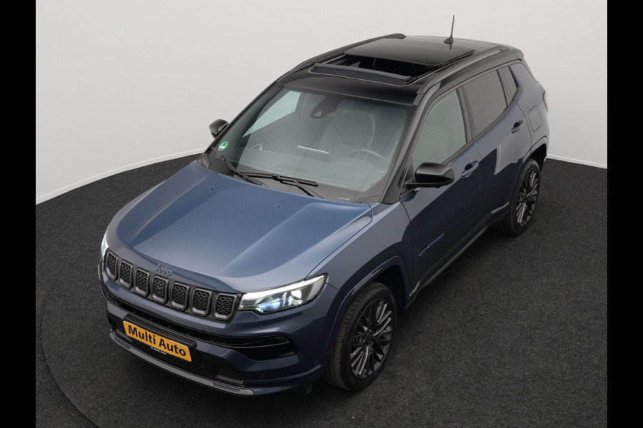 Jeep Compass 4xe 240 Plug-in Hybrid Electric S PHEV | Panodak | Trekhaak Afn | Adaptive Cruise | 360 Camera | Alpine Audio |  Lederen Sportstoelen Memory & Ventilatie | Keyless | 19"L.M |