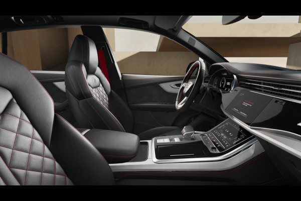 Audi Q8 55 TFSI e quattro Pro Line S panoramadak, head-up display, vierwielbesturing, B&O soundsysteem, comfortsleutel, sportstoelen plus, assistentie pakket PLUS, leder interieur uitgebreid, 23"LM velgen