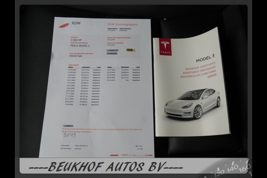Tesla Model 3 Long Range AWD 75 kWh Panorama 30 Stuks Tesla!