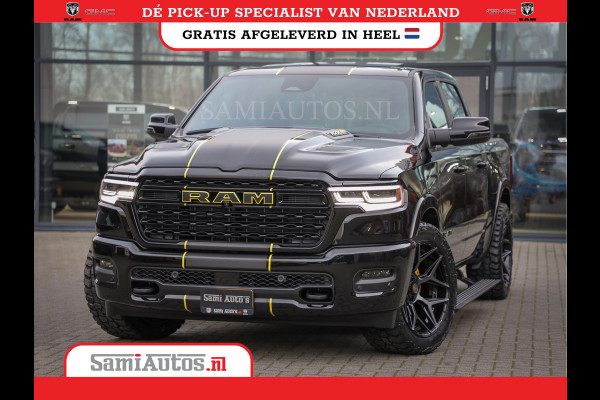 Dodge Ram 1500 DE MEEST LUXUEUZE PICK UP LIMITED NIGHT HIGH OUTPUT H.O 540PK 706 Nm 2025 | XB9 | MASSAGE | BOM VOL | CREW CAB | DUBBELE CABINE | GRIJSKENTEKEN | VOORRAAD NR 2353 - 5412