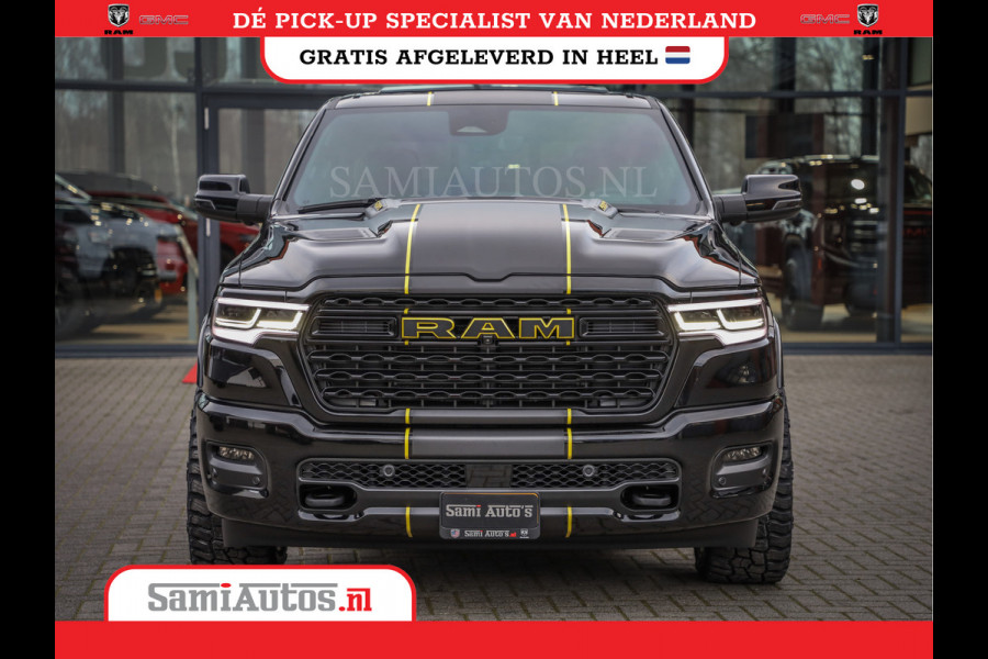 Dodge Ram 1500 DE MEEST LUXUEUZE PICK UP LIMITED NIGHT HIGH OUTPUT H.O 540PK 706 Nm 2025 | XB9 | MASSAGE | BOM VOL | CREW CAB | DUBBELE CABINE | GRIJSKENTEKEN | VOORRAAD NR 2353 - 5412