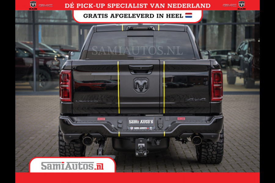 Dodge Ram 1500 DE MEEST LUXUEUZE PICK UP LIMITED NIGHT HIGH OUTPUT H.O 540PK 706 Nm 2025 | XB9 | MASSAGE | BOM VOL | CREW CAB | DUBBELE CABINE | GRIJSKENTEKEN | VOORRAAD NR 2353 - 5412