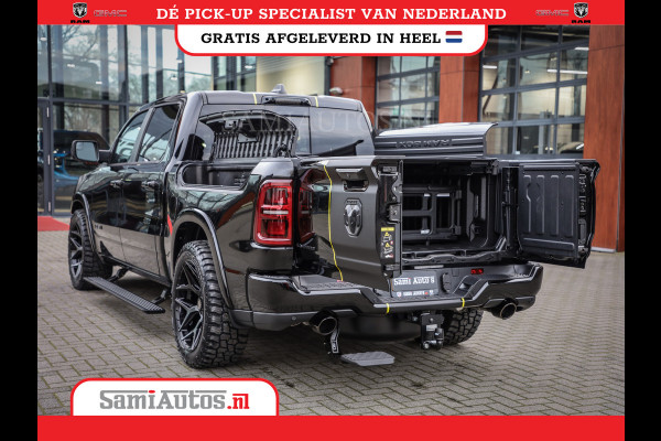 Dodge Ram 1500 DE MEEST LUXUEUZE PICK UP LIMITED NIGHT HIGH OUTPUT H.O 540PK 706 Nm 2025 | XB9 | MASSAGE | BOM VOL | CREW CAB | DUBBELE CABINE | GRIJSKENTEKEN | VOORRAAD NR 2353 - 5412