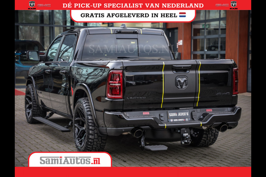 Dodge Ram 1500 DE MEEST LUXUEUZE PICK UP LIMITED NIGHT HIGH OUTPUT H.O 540PK 706 Nm 2025 | XB9 | MASSAGE | BOM VOL | CREW CAB | DUBBELE CABINE | GRIJSKENTEKEN | VOORRAAD NR 2353 - 5412