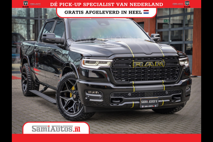 Dodge Ram 1500 DE MEEST LUXUEUZE PICK UP LIMITED NIGHT HIGH OUTPUT H.O 540PK 706 Nm 2025 | XB9 | MASSAGE | BOM VOL | CREW CAB | DUBBELE CABINE | GRIJSKENTEKEN | VOORRAAD NR 2353 - 5412