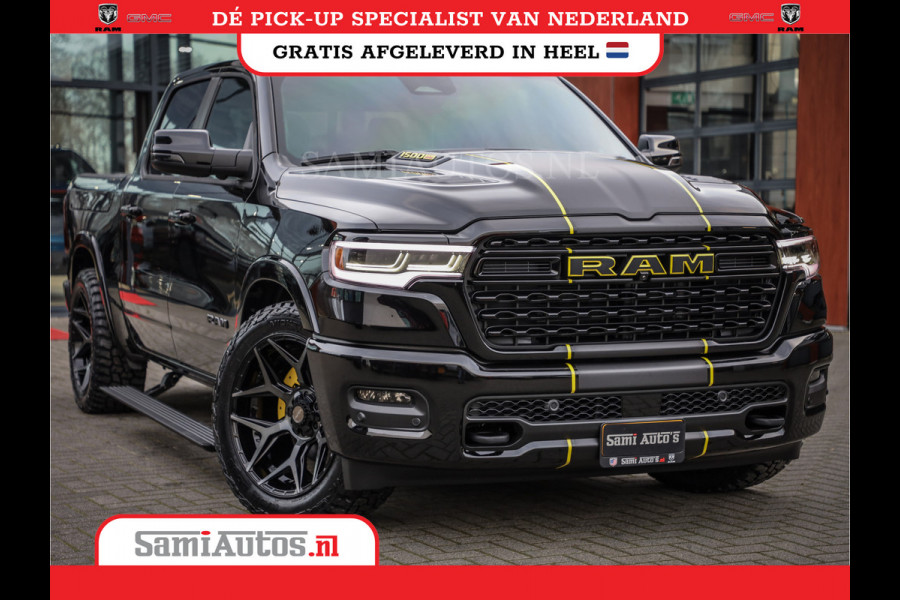Dodge Ram 1500 DE MEEST LUXUEUZE PICK UP LIMITED NIGHT HIGH OUTPUT H.O 540PK 706 Nm 2025 | XB9 | MASSAGE | BOM VOL | CREW CAB | DUBBELE CABINE | GRIJSKENTEKEN | VOORRAAD NR 2353 - 5412