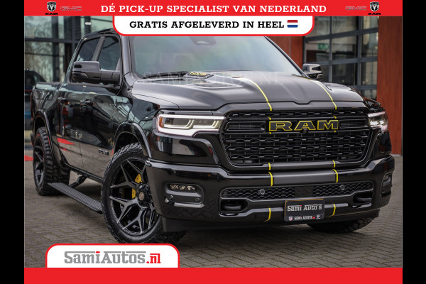 Dodge Ram 1500 DE MEEST LUXUEUZE PICK UP LIMITED NIGHT HIGH OUTPUT H.O 540PK 706 Nm 2025 | XB9 | MASSAGE | BOM VOL | CREW CAB | DUBBELE CABINE | GRIJSKENTEKEN | VOORRAAD NR 2353 - 5412