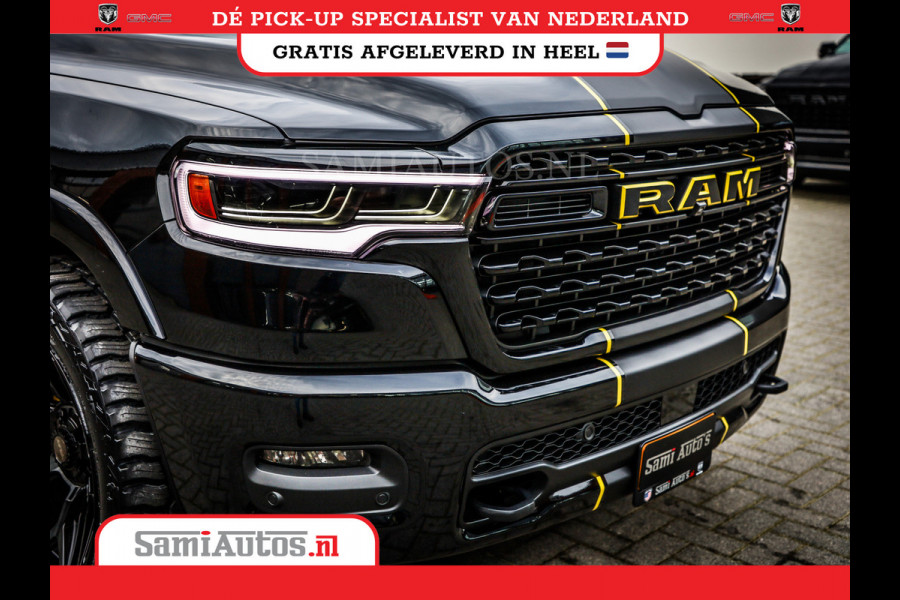 Dodge Ram 1500 DE MEEST LUXUEUZE PICK UP LIMITED NIGHT HIGH OUTPUT H.O 540PK 706 Nm 2025 | XB9 | MASSAGE | BOM VOL | CREW CAB | DUBBELE CABINE | GRIJSKENTEKEN | VOORRAAD NR 2353 - 5412
