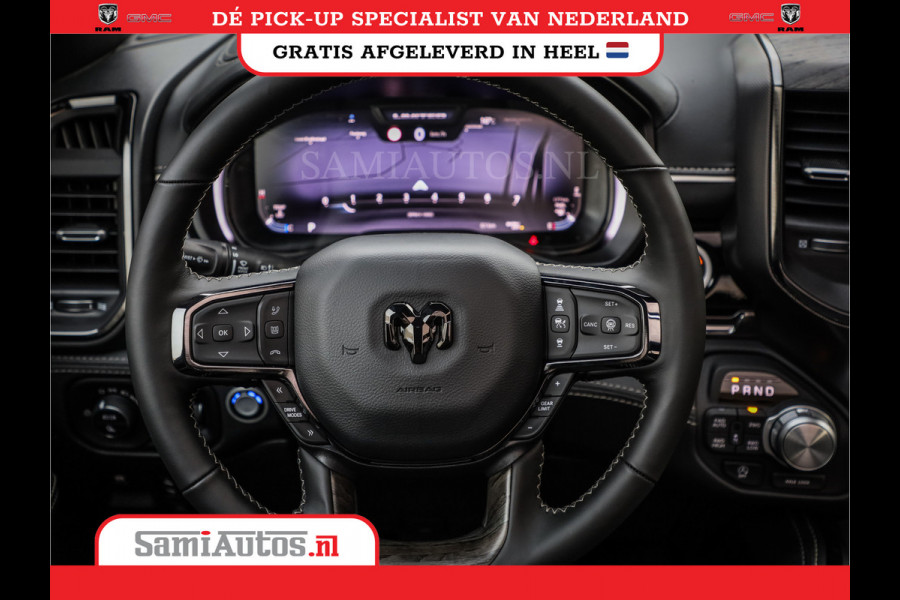 Dodge Ram 1500 DE MEEST LUXUEUZE PICK UP LIMITED NIGHT HIGH OUTPUT H.O 540PK 706 Nm 2025 | XB9 | MASSAGE | BOM VOL | CREW CAB | DUBBELE CABINE | GRIJSKENTEKEN | VOORRAAD NR 2353 - 5412