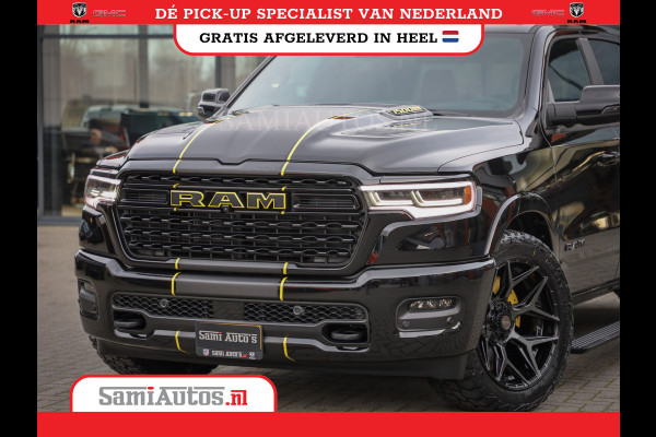 Dodge Ram 1500 DE MEEST LUXUEUZE PICK UP LIMITED NIGHT HIGH OUTPUT H.O 540PK 706 Nm 2025 | XB9 | MASSAGE | BOM VOL | CREW CAB | DUBBELE CABINE | GRIJSKENTEKEN | VOORRAAD NR 2353 - 5412