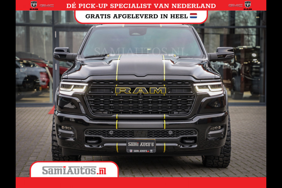 Dodge Ram 1500 DE MEEST LUXUEUZE PICK UP LIMITED NIGHT HIGH OUTPUT H.O 540PK 706 Nm 2025 | XB9 | MASSAGE | BOM VOL | CREW CAB | DUBBELE CABINE | GRIJSKENTEKEN | VOORRAAD NR 2353 - 5412