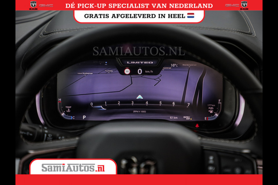 Dodge Ram 1500 DE MEEST LUXUEUZE PICK UP LIMITED NIGHT HIGH OUTPUT H.O 540PK 706 Nm 2025 | XB9 | MASSAGE | BOM VOL | CREW CAB | DUBBELE CABINE | GRIJSKENTEKEN | VOORRAAD NR 2353 - 5412