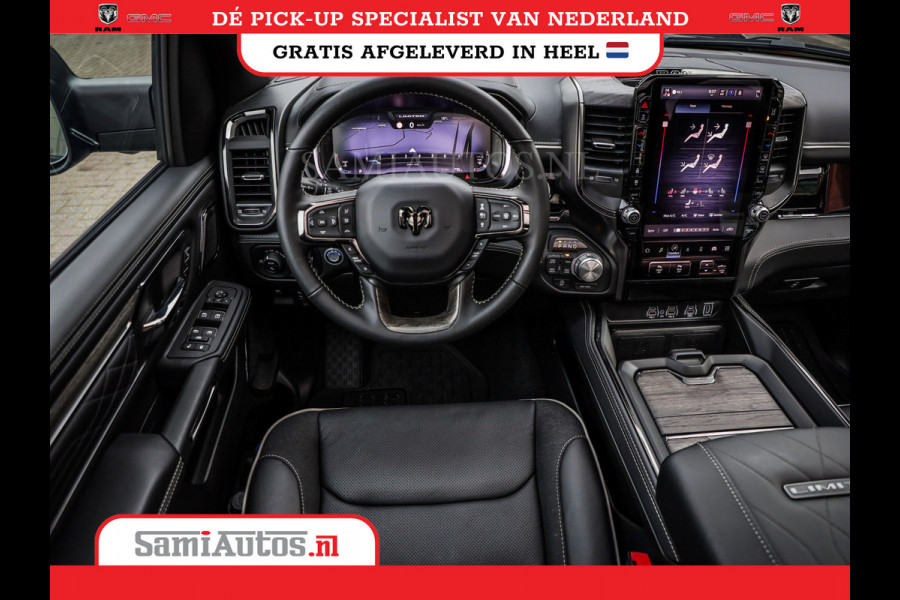 Dodge Ram 1500 DE MEEST LUXUEUZE PICK UP LIMITED NIGHT HIGH OUTPUT H.O 540PK 706 Nm 2025 | XB9 | MASSAGE | BOM VOL | CREW CAB | DUBBELE CABINE | GRIJSKENTEKEN | VOORRAAD NR 2353 - 5412