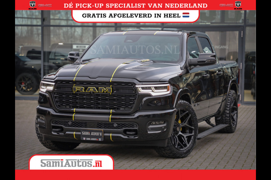 Dodge Ram 1500 DE MEEST LUXUEUZE PICK UP LIMITED NIGHT HIGH OUTPUT H.O 540PK 706 Nm 2025 | XB9 | MASSAGE | BOM VOL | CREW CAB | DUBBELE CABINE | GRIJSKENTEKEN | VOORRAAD NR 2353 - 5412