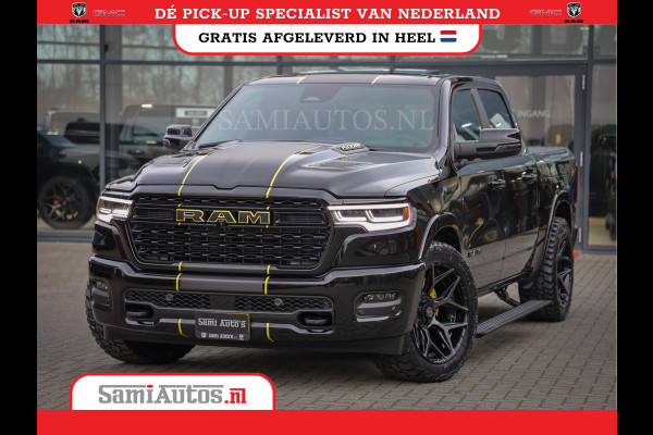 Dodge Ram 1500 DE MEEST LUXUEUZE PICK UP LIMITED NIGHT HIGH OUTPUT H.O 540PK 706 Nm 2025 | XB9 | MASSAGE | BOM VOL | CREW CAB | DUBBELE CABINE | GRIJSKENTEKEN | VOORRAAD NR 2353 - 5412