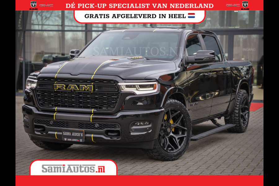 Dodge Ram 1500 DE MEEST LUXUEUZE PICK UP LIMITED NIGHT HIGH OUTPUT H.O 540PK 706 Nm 2025 | XB9 | MASSAGE | BOM VOL | CREW CAB | DUBBELE CABINE | GRIJSKENTEKEN | VOORRAAD NR 2353 - 5412