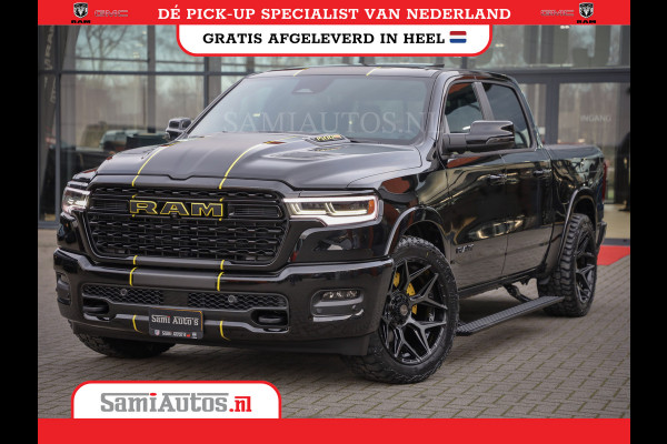 Dodge Ram 1500 DE MEEST LUXUEUZE PICK UP LIMITED NIGHT HIGH OUTPUT H.O 540PK 706 Nm 2025 | XB9 | MASSAGE | BOM VOL | CREW CAB | DUBBELE CABINE | GRIJSKENTEKEN | VOORRAAD NR 2353 - 5412