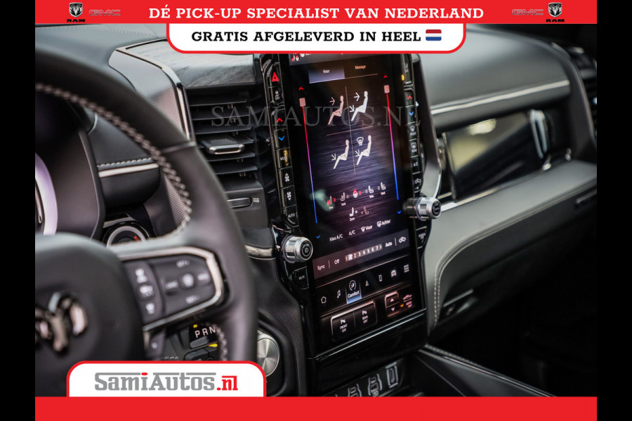 Dodge Ram 1500 DE MEEST LUXUEUZE PICK UP LIMITED NIGHT HIGH OUTPUT H.O 540PK 706 Nm 2025 | XB9 | MASSAGE | BOM VOL | CREW CAB | DUBBELE CABINE | GRIJSKENTEKEN | VOORRAAD NR 2353 - 5412