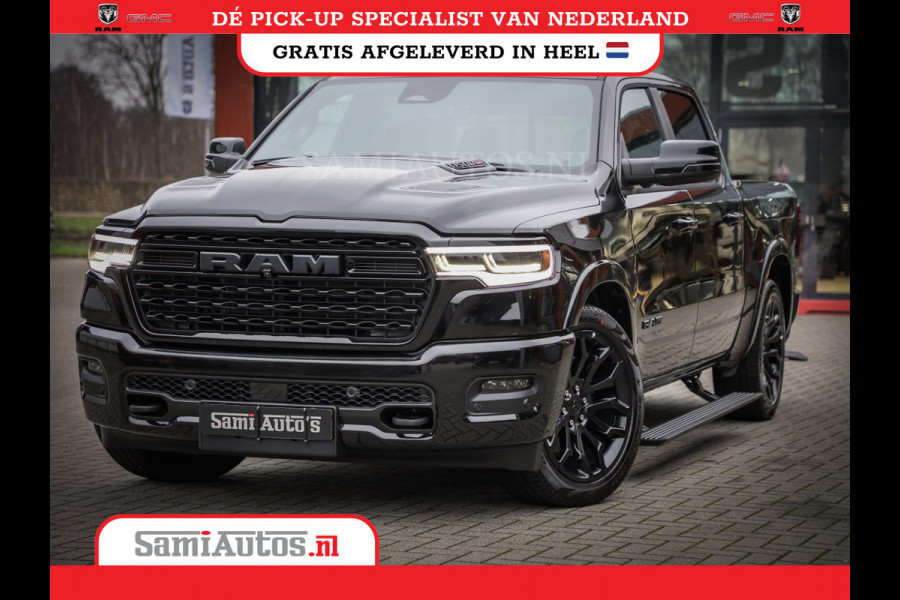 Dodge Ram 1500 DE MEEST LUXUEUZE PICK UP LIMITED NIGHT HIGH OUTPUT H.O 540PK 706 Nm 2025 | XB9 | MASSAGE | BOM VOL | CREW CAB | DUBBELE CABINE | GRIJSKENTEKEN | VOORRAAD NR 2334 - 5409