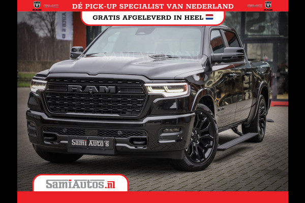 Dodge Ram 1500 DE MEEST LUXUEUZE PICK UP LIMITED NIGHT HIGH OUTPUT H.O 540PK 706 Nm 2025 | XB9 | MASSAGE | BOM VOL | CREW CAB | DUBBELE CABINE | GRIJSKENTEKEN | VOORRAAD NR 2334 - 5409
