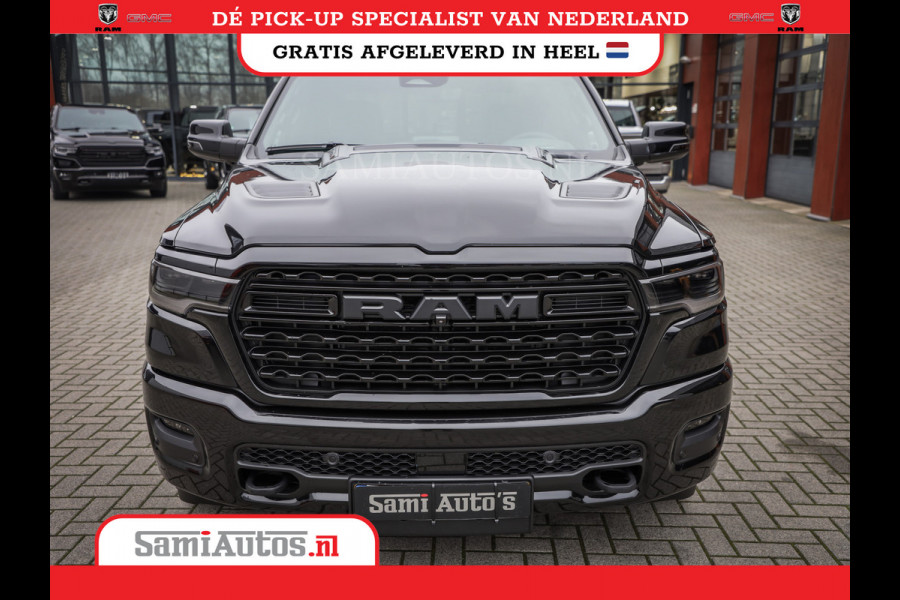 Dodge Ram 1500 DE MEEST LUXUEUZE PICK UP LIMITED NIGHT HIGH OUTPUT H.O 540PK 706 Nm 2025 | XB9 | MASSAGE | BOM VOL | CREW CAB | DUBBELE CABINE | GRIJSKENTEKEN | VOORRAAD NR 2334 - 5409