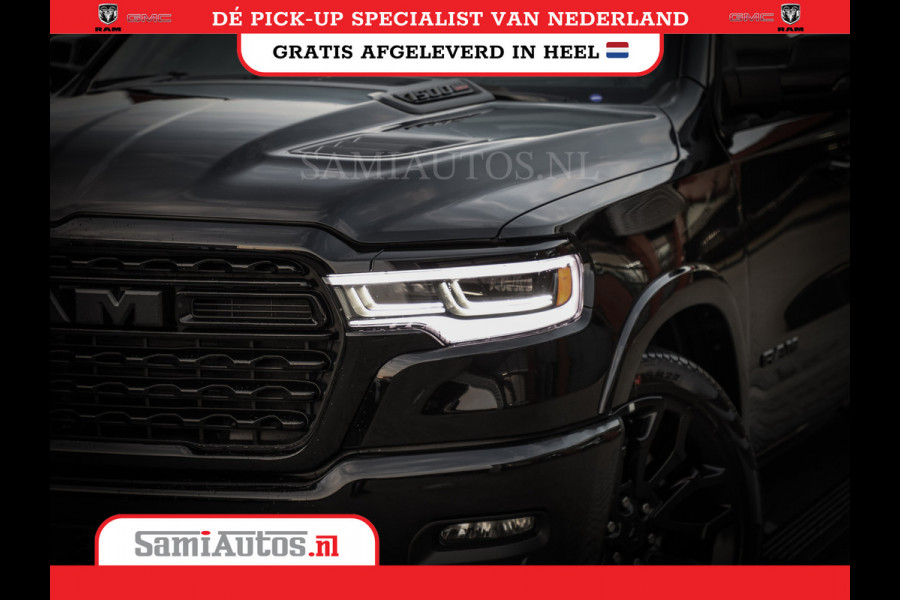 Dodge Ram 1500 DE MEEST LUXUEUZE PICK UP LIMITED NIGHT HIGH OUTPUT H.O 540PK 706 Nm 2025 | XB9 | MASSAGE | BOM VOL | CREW CAB | DUBBELE CABINE | GRIJSKENTEKEN | VOORRAAD NR 2334 - 5409