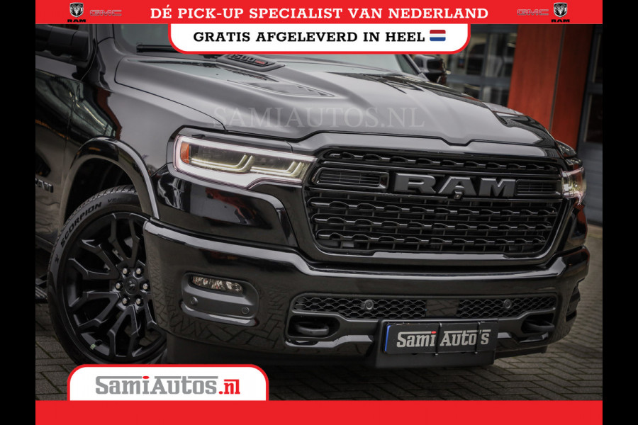 Dodge Ram 1500 DE MEEST LUXUEUZE PICK UP LIMITED NIGHT HIGH OUTPUT H.O 540PK 706 Nm 2025 | XB9 | MASSAGE | BOM VOL | CREW CAB | DUBBELE CABINE | GRIJSKENTEKEN | VOORRAAD NR 2334 - 5409