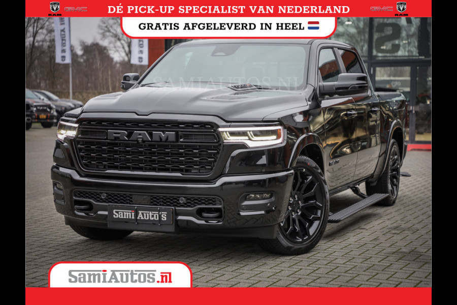 Dodge Ram 1500 DE MEEST LUXUEUZE PICK UP LIMITED NIGHT HIGH OUTPUT H.O 540PK 706 Nm 2025 | XB9 | MASSAGE | BOM VOL | CREW CAB | DUBBELE CABINE | GRIJSKENTEKEN | VOORRAAD NR 2334 - 5409