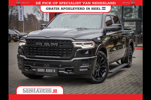 Dodge Ram 1500 DE MEEST LUXUEUZE PICK UP LIMITED NIGHT HIGH OUTPUT H.O 540PK 706 Nm 2025 | XB9 | MASSAGE | BOM VOL | CREW CAB | DUBBELE CABINE | GRIJSKENTEKEN | VOORRAAD NR 2334 - 5409