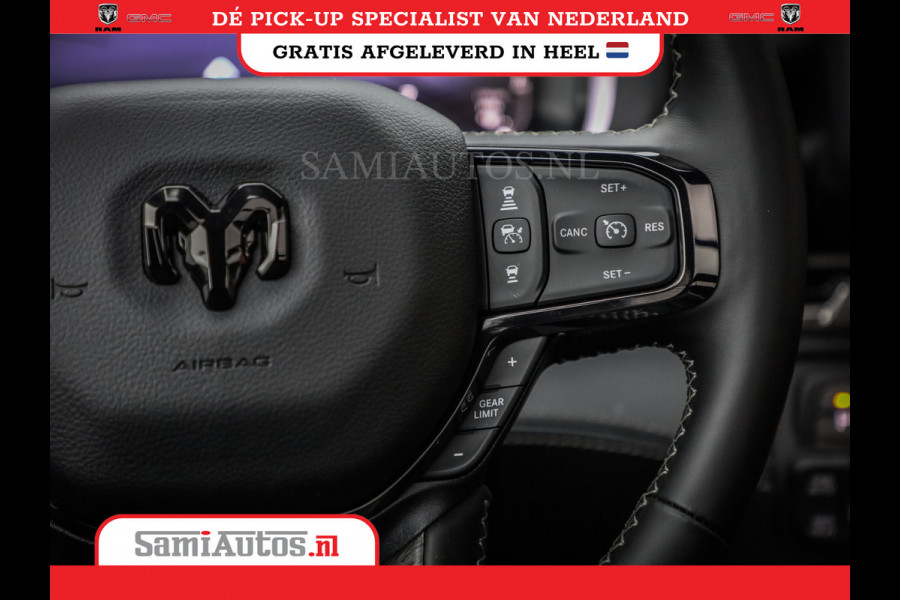 Dodge Ram 1500 DE MEEST LUXUEUZE PICK UP LIMITED NIGHT HIGH OUTPUT H.O 540PK 706 Nm 2025 | XB9 | MASSAGE | BOM VOL | CREW CAB | DUBBELE CABINE | GRIJSKENTEKEN | VOORRAAD NR 2334 - 5409