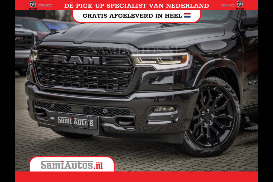 Dodge Ram 1500 DE MEEST LUXUEUZE PICK UP LIMITED NIGHT HIGH OUTPUT H.O 540PK 706 Nm 2025 | XB9 | MASSAGE | BOM VOL | CREW CAB | DUBBELE CABINE | GRIJSKENTEKEN | VOORRAAD NR 2334 - 5409