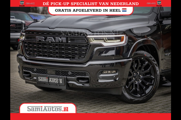 Dodge Ram 1500 DE MEEST LUXUEUZE PICK UP LIMITED NIGHT HIGH OUTPUT H.O 540PK 706 Nm 2025 | XB9 | MASSAGE | BOM VOL | CREW CAB | DUBBELE CABINE | GRIJSKENTEKEN | VOORRAAD NR 2334 - 5409