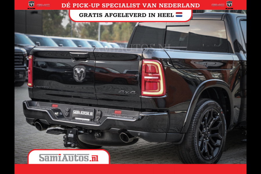Dodge Ram 1500 DE MEEST LUXUEUZE PICK UP LIMITED NIGHT HIGH OUTPUT H.O 540PK 706 Nm 2025 | XB9 | MASSAGE | BOM VOL | CREW CAB | DUBBELE CABINE | GRIJSKENTEKEN | VOORRAAD NR 2334 - 5409