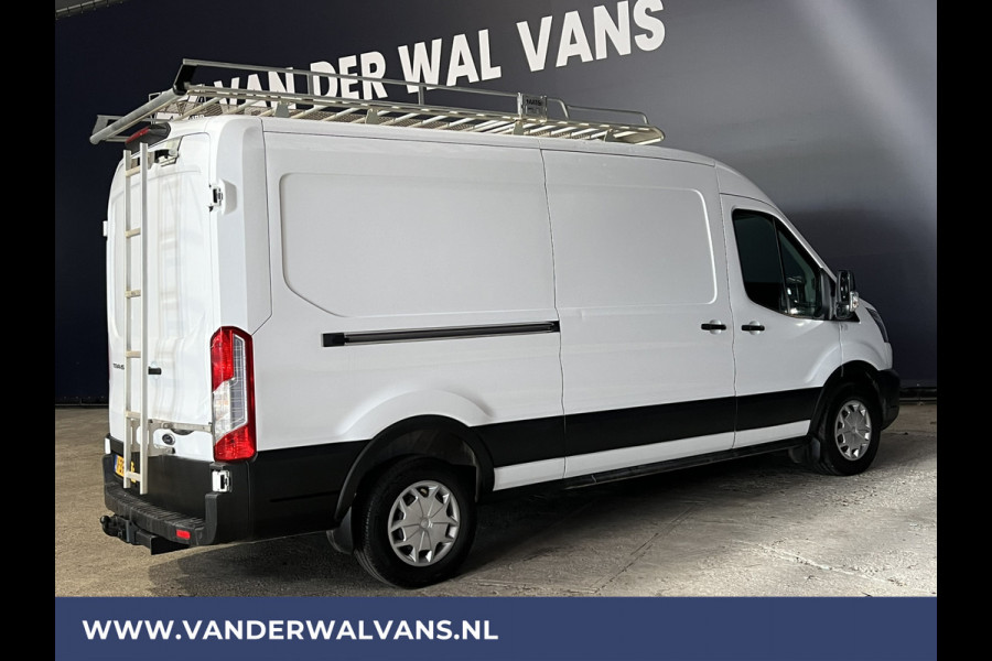 Ford Transit 2.0 TDCI 131pk L3H2 Euro6 Airco | 2800kg Trekhaak | Imperiaal | LED | Trap | Cruisecontrol Parkeersensoren, Bijrijdersbank