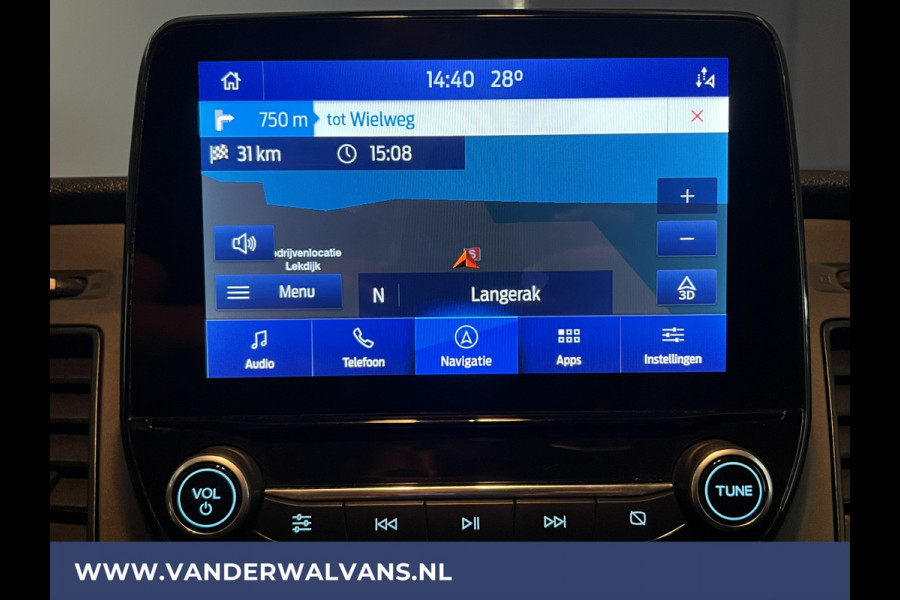 Ford Transit 2.0 TDCI 130pk L3H2 Euro6 Airco | Navigatie | Stoelverwarming | Camera | Apple Carplay | Android Auto LED, cruisecontrol, parkeersensoren, verwarmde voorruit, 2500kg trekvermogen